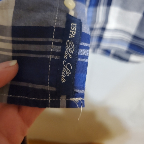 Upgrade Your Style with US Polo Assn Blue Plaid Shirt M - Picture 5 of 10